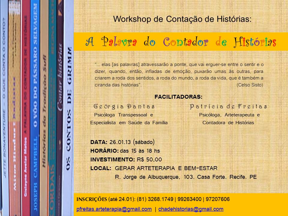 Cartaz Workshop 26 de janeiro de 2013